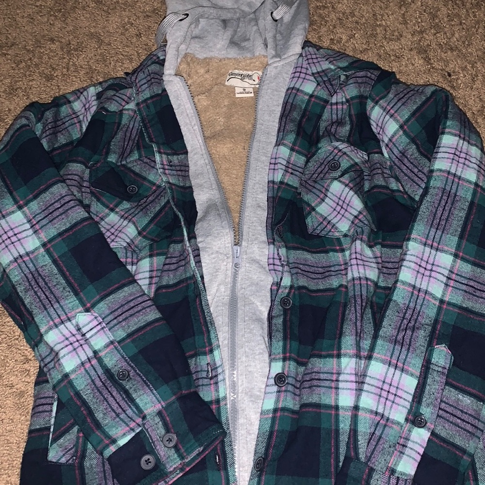 Plaid zip up